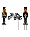 Glitzhome Metal Nutcracker And Happy Halloween Yard Stakes, Set Of 3