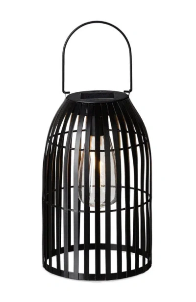 Glitzhome Metal Woven Solar Powered Outdoor Hanging Lantern In Black