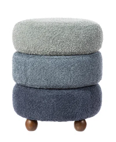 Glitzhome Modern 19" Gradient Upholstered Storage Ottoman Or Accent Stool In Multi