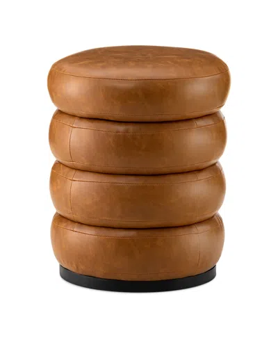 Glitzhome Modern Coffee Upholstered Storage Ottoman Or Accent Stool In Brown