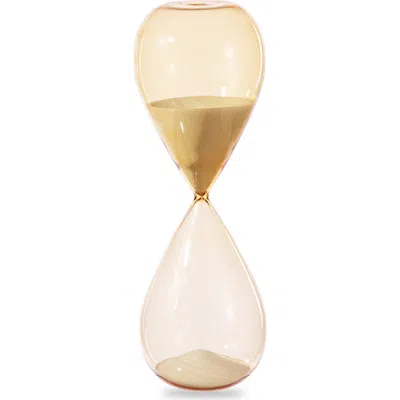 Glitzhome Modern Double-layered Amber Hourglass 30-minute Sand Timers In Gold