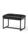 Glitzhome Modern Thick Leatherette Accent Stool With Metal Frame In Black