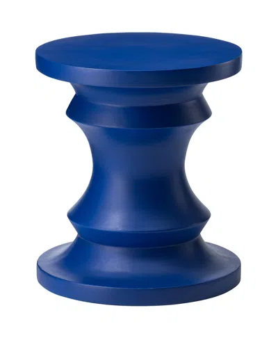 Glitzhome Multi-functional Cobalt Blue Chess Garden Stool Or Planter Stand Or Accent Table