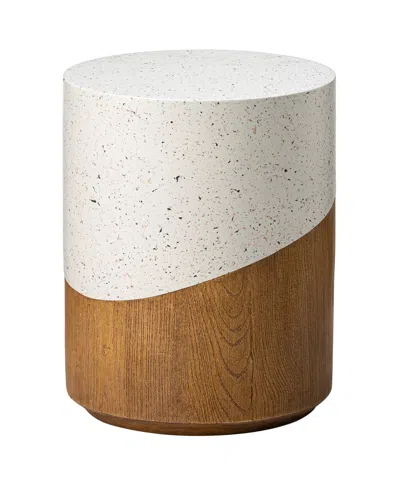 Glitzhome Multi-functional Faux Terrazzo And Wood Texture Garden Stool Or Plant Stand