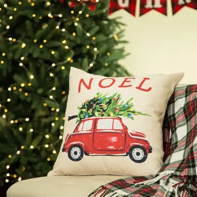 Glitzhome Noel Car Pillow Cover