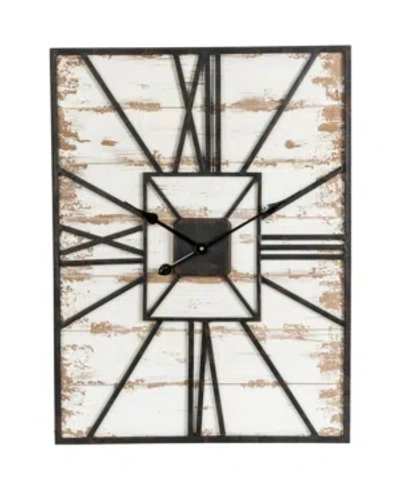 Glitzhome Oversized Farmhouse Wooden Wall Clock In Black