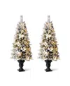 Glitzhome Pre-lit Pine Artificial Christmas Porch Tree, 5 Feet In Multi Color
