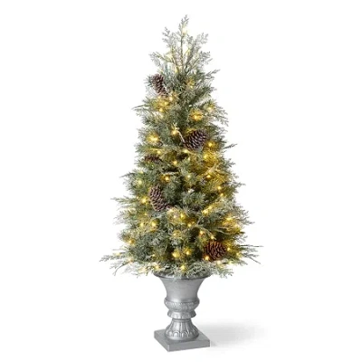 Glitzhome Pre-lit Porch 4 Foot Pine Christmas Tree In Green