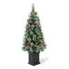 Glitzhome Pre-lit Porch 4 Foot Pine Christmas Tree In Green