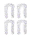 Glitzhome Pre-lit Snow Flocked Pine Christmas Garlands, Set Of 4 In Multi