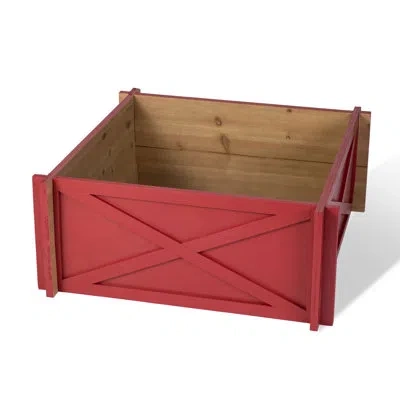 Glitzhome Red Wooden Tree Collar