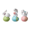 Glitzhome Resin Bunny 3-pc. Easter Tabletop Decor In Multi
