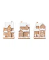 Glitzhome Resin Christmas Gingerbread House Figurine, Set Of 3 In Multi