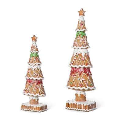 Glitzhome Resin Christmas Tree Christmas Tabletop Decor In Multi
