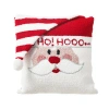Glitzhome Santa Hooked Throw Pillow In Red
