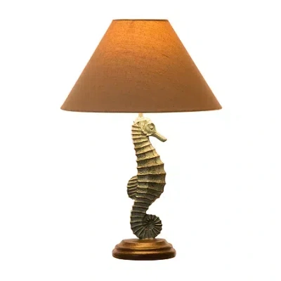 Glitzhome Seahorse Table Lamp In Brown