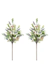 Glitzhome Set Of 2 28"h Easter Berries & Eggs & Leaves Picks In Multi