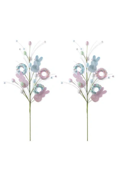 GLITZHOME GLITZHOME SET OF 2 28"H EASTER GLITTER EGG ARTIFICIAL PICKS