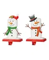 Glitzhome Set Of 2 Christmas Snowman Stocking Holders In Multi