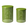 Glitzhome Set Of 2 Metal Planter Stands In Green