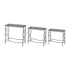 Glitzhome Set Of 3 Black Metal Planter Stands In Black