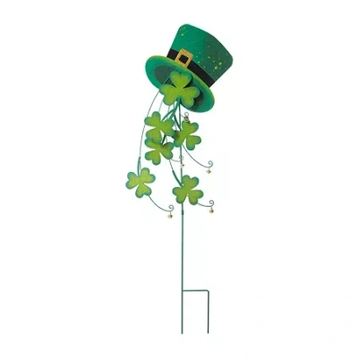 Glitzhome Shamrocks St. Patricks Day Yard Art In Green