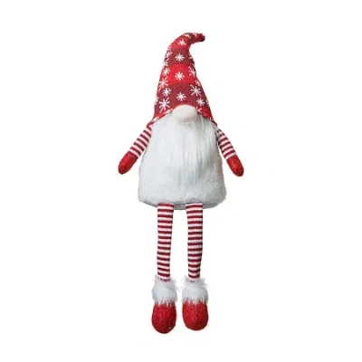 Glitzhome Shelf Sitter Christmas Gnome In White