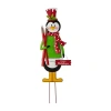 Glitzhome Ski Penguin Christmas Yard Art In Green