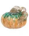 Glitzhome Small Glass Pumpkin In Blue