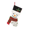 Glitzhome Snowman Hooked Christmas Stocking In Black