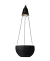 Glitzhome Solar Lighted Plastic Hanging Planter, 30" In Black