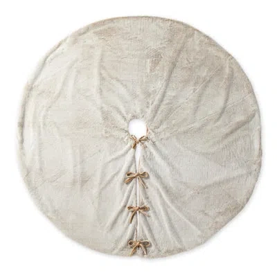Glitzhome Solid Color Tree Skirt In Brown