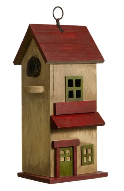 Glitzhome Solid Wood Cottage Decorative Outdoor Garden Birdhouses In Brown