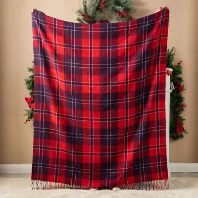 Glitzhome Standard Throw Blanket In Blue;white;red