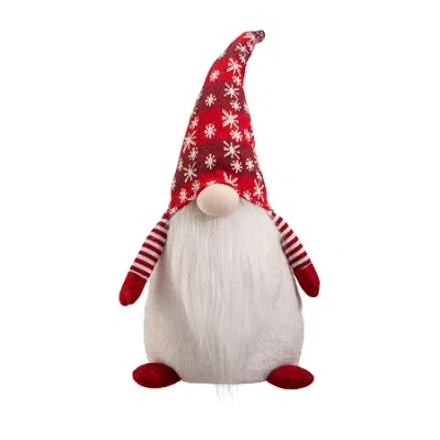 Glitzhome Standing Christmas Gnome In White