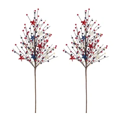 Glitzhome Stars And Berry Picks Floral Arrangement In Multi
