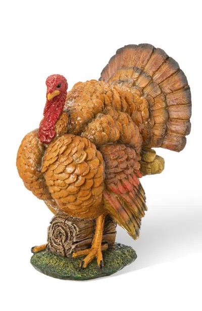Glitzhome Thanksgiving Resin Turkey Table Decor In Brown