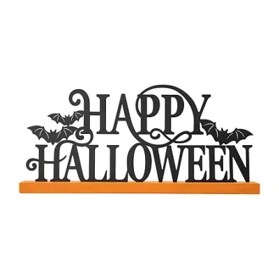 Glitzhome Wood & Metal Halloween Tabletop Decor In Black