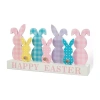 Glitzhome Wooden Bunny Family Easter Tabletop Decor In Multi