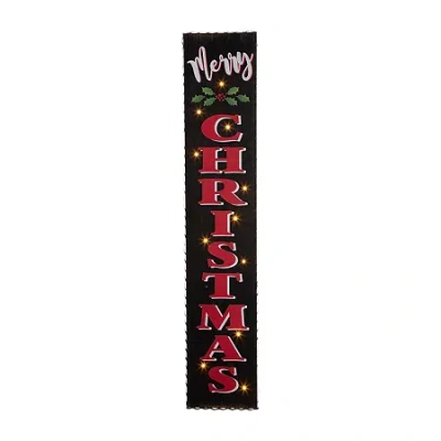 Glitzhome Wooden Christmas Porch Sign Christmas Porch Sign In Black