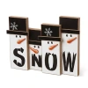 Glitzhome Wooden Snowman Family Christmas Tabletop Decor In White