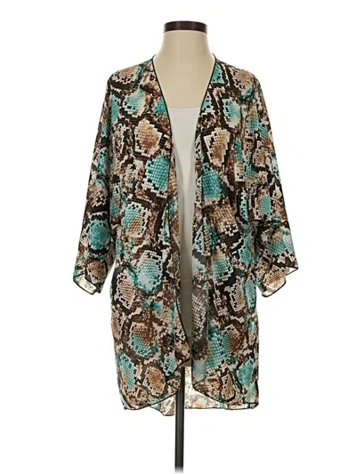 Pre-owned Glitzy Girlz Kimono In Teal