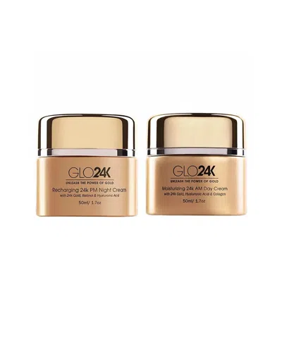 Glo24k Day & Night 24k Skincare Set 24k Moisturizing Am Set