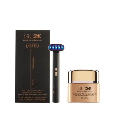 Glo24k Unleash The Power Of Gold 6-in-1 Beauty Therapy Wand For The Face, Eyes & Neck And 24k Night In Na