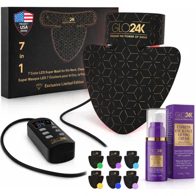 Glo24k Unleash The Power Of Gold 7 Color Led Neck, Chest & Décolleté Mask With Express Lifting Cream
