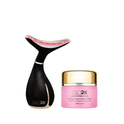 Glo24k Unleash The Power Of Gold Neck & Face Led Beauty Massager +collagen Neck  Cream. In Na