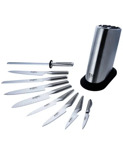 Global 10pc Knife Block Set In Metallic