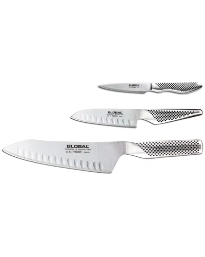 Global 3pc Knife Set In Gray
