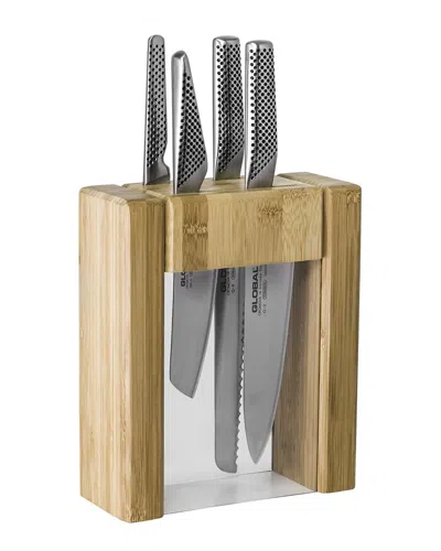 Global 5pc Ikasu Knife Block Set In Silver
