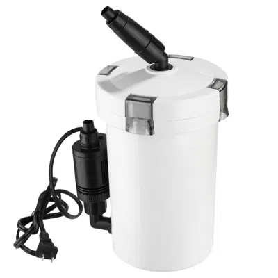 Global Bazaar 3-stage External Canister Filter 28 Gallon Aquarium 105gph In White